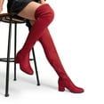 thumbnail image 5 of Dream Pairs Women's Laurence Chunky Heel Boots Over-the-Knee Long Stretch Sexy Fall Shoes, 5 of 6
