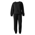 thumbnail image 5 of Women's Solid Color Round Neck Pullover Long Sleeve Sweatshirt & Pants Set | Casual Spring/Fall Wear Pant Suit Women Dressy Petite Fall Business Casual Outfits for Women Tuxedo Pants for Women Womens, 5 of 6