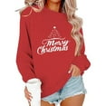 thumbnail image 5 of Christmas Shirts for Women Xmas Christmas Tree Print Sweatshirt Crew Neck Pullover Sweater Blouses Comfort Casual Fleece Xmas Holiday Top, 5 of 6