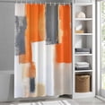 thumbnail image 3 of Orange Graffiti Fabric Shower Curtain Abstract Art Washable Shower Curtains for Bathroom, Waterproof Bath Curtain with Hooks Home Decor 72x84in, 3 of 8