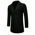 thumbnail image 5 of Mens Trench Coat Slim Fit Double Long Peacoat Color: Black Size: M, 5 of 9