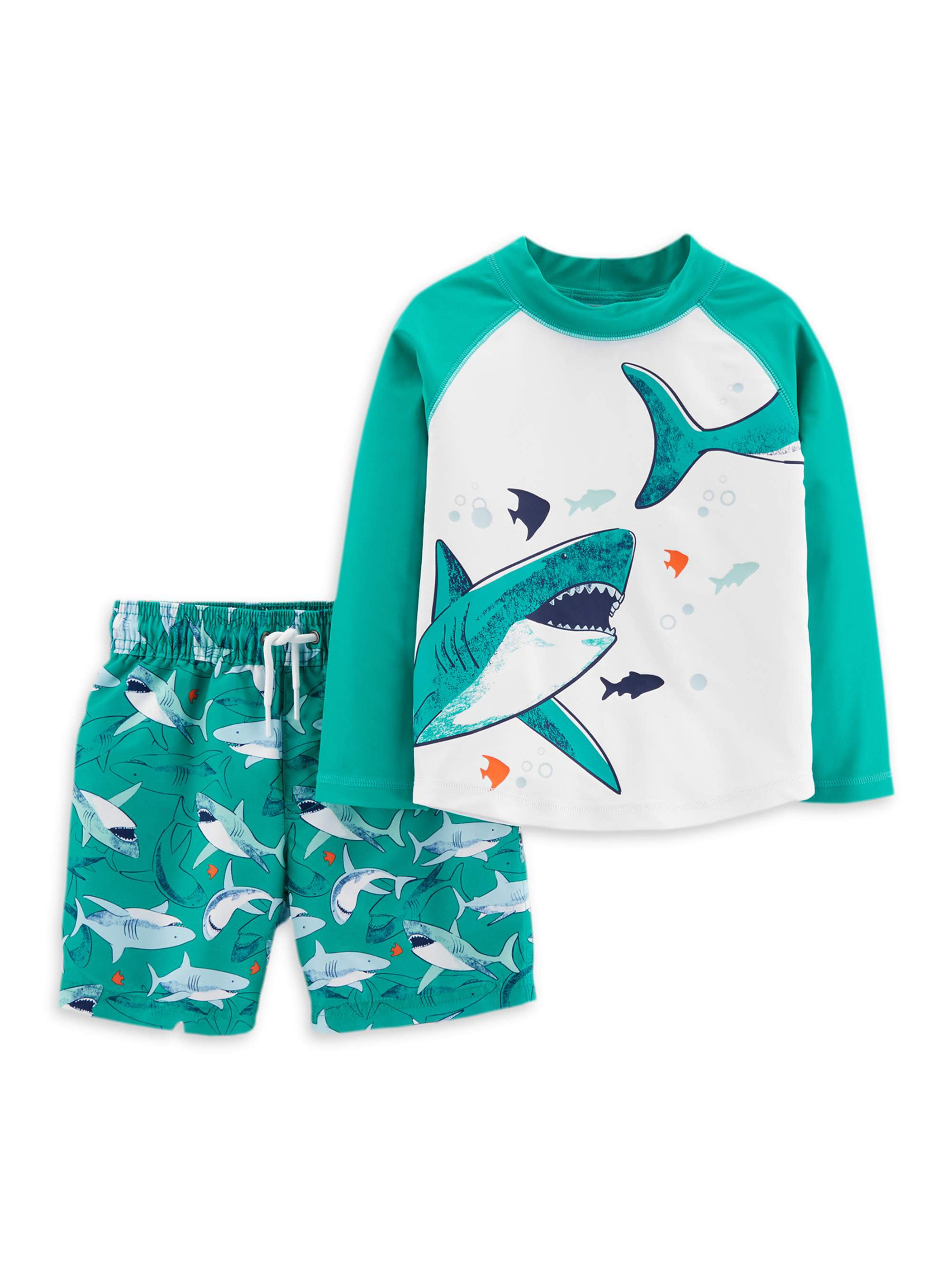 Baby Boys Rashguard Swimsuit 2PCS UV Protection Long Sleeve Swimwear Trunk Swim Outfits Clothes Set 