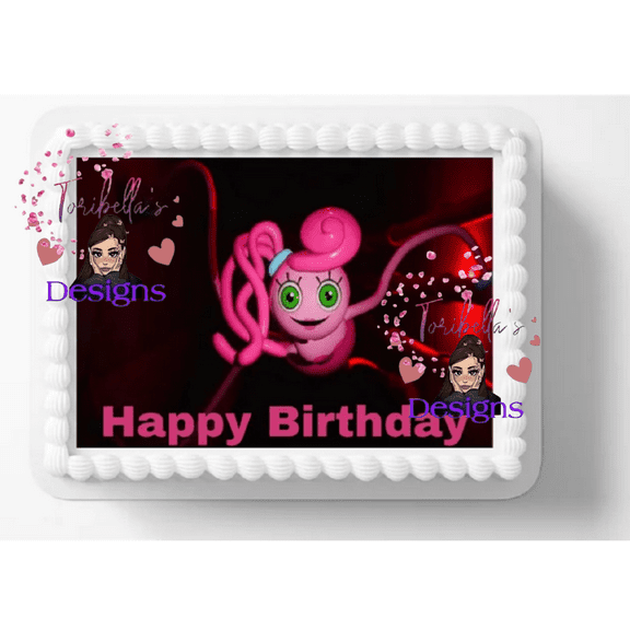 Huggy Poppy Birthday Edible Image Cake Topper, by ToriBellas Designs
