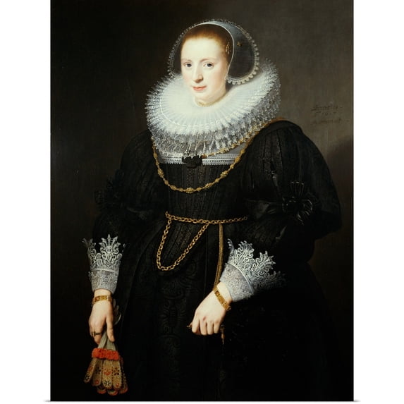 Great BIG Canvas | Rolled Michiel (1567-1641) van Miereveld Poster Print entitled Portrait of a Girl, aged 18