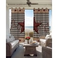 thumbnail image 3 of Red Texas Star Farmhouse Black Out Curtains 54 Inch Long, Short Curtains for Small Window, Black Plaid Berry Country Room Darkening Farmhouse Window Curtains for Kitchen Bedroom 42"x54" 2 Panels, 3 of 8