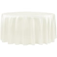 thumbnail image 1 of 1 Pc, Round 108" Lamour Satin Tablecloth - Ivory For Wedding Or Event Decor, 1 of 1