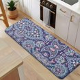 thumbnail image 5 of Blue Ethnic Paisley and Floral Pattern Kitchen Rug Mat,Kitchen Runner Rugs Non Skid Washable,Decorative Kitchen Floor Mats for Kitchen,Sink,Laundry,17"x47.2", 5 of 7