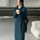 thumbnail image 4 of Vestido de suéter con capucha engrosado de otoño e invierno, vestido exterior largo recto y suelto, vestido de punto, falda larga, camisa informal de fondo para mujer, 4 of 6