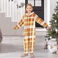 thumbnail image 6 of Orange Plaid Pattern One Piece Pajamas Soft Jumpsuit Cozy Sleep and Play Romper Zipper and Pockets 9-11Y, 6 of 8