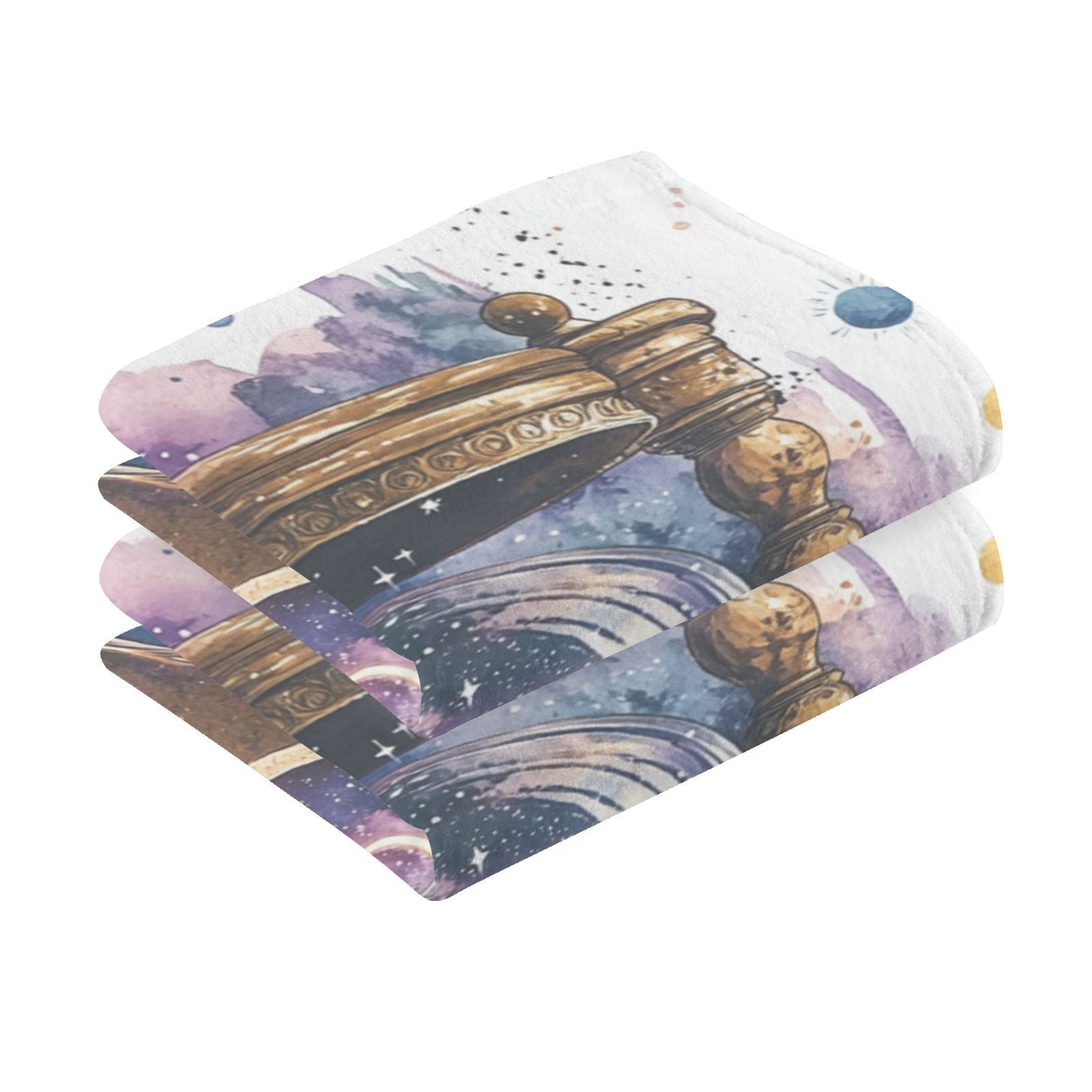 Hourglass Trees Starry Sky Hand Towels Cotton Bath Towels Large Face Towels Absorbent for Bathroom 2 Packs