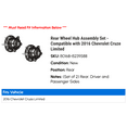 thumbnail image 2 of Rear Wheel Hub Assembly Set - Compatible with 2016 Chevy Cruze Limited, 2 of 2