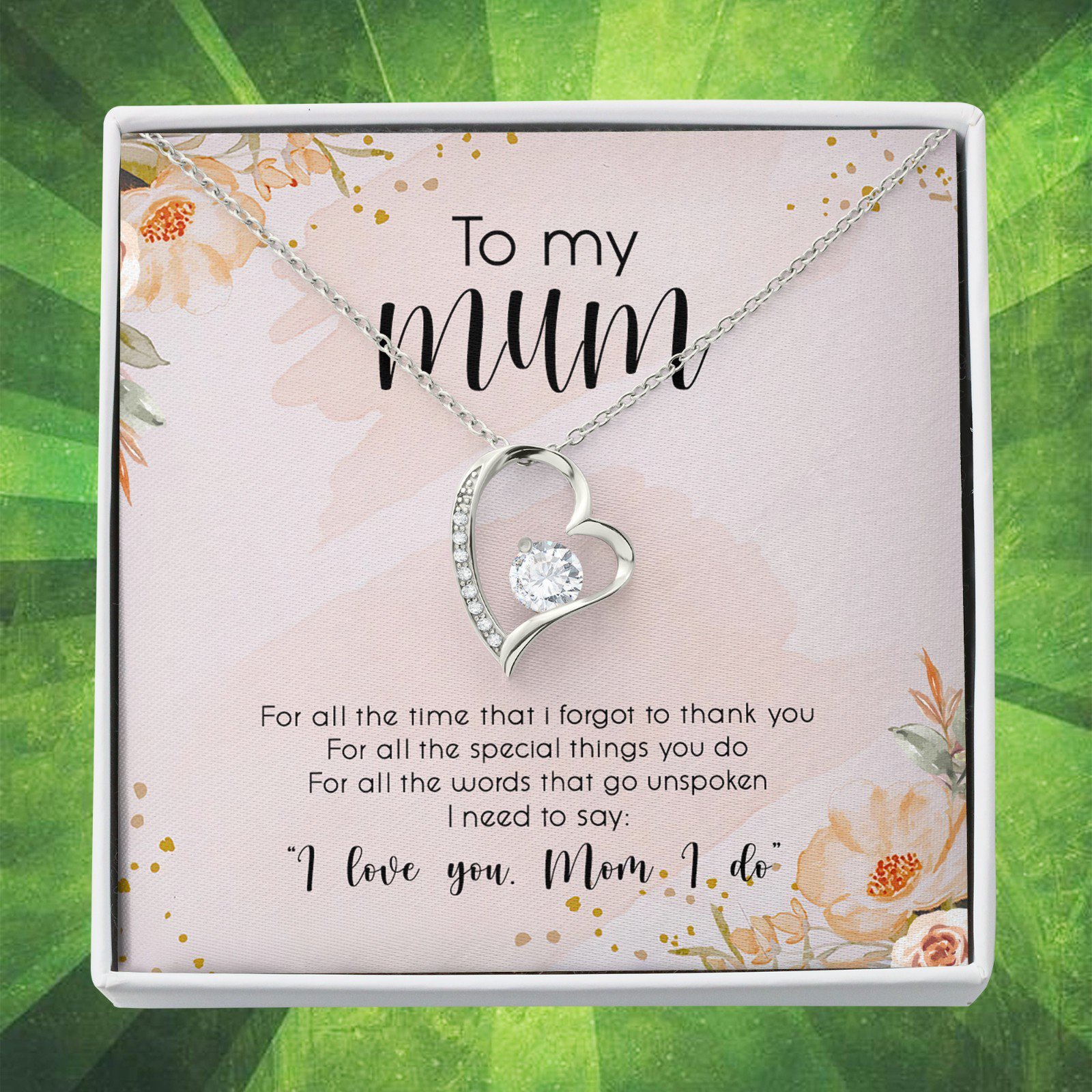 To My Mom Message Card Mother S Day Birthday Special Necklace A Meaningful Necklace Perfect For Anniversaries Birthdays Valentine V8781 White Forever Love Necklace