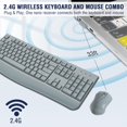 thumbnail image 3 of Combo de teclado y ratón inalámbricos EDJO de tamaño completo, gris, 3 of 7