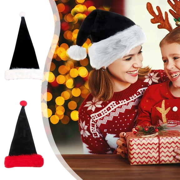 Xuniizn Santa Hats Adult Christmas Hat Adults, Santa Hat for Adults, Xmas Hat, Unisex Soft Velvet Thicken Warm Santa Claus Hat for Christmas Holiday Party, Red