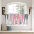 thumbnail image 3 of Pink Gray Tier Curtains, Contemporary Abstract Gradient Aesthetic Light Filtering Kitchen Curtains, 2Pcs Rod Pocket Half Window Treatments Panels for Sink Cafe Cabinet Camper 27.5x24 Inches, 3 of 9