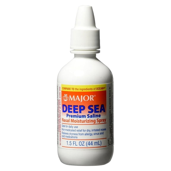Major Pharmaceuticals Deep Sea Saline Nasal Moisturize Spray, 1.5oz, 4-Pack