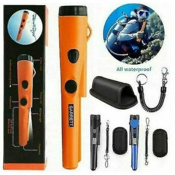 Posición del detector de metales, puntero impermeable al agua 360 grados de búsqueda en metal con estuche de cuero e indicador LED para adultos y niños