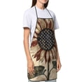 thumbnail image 4 of Disketp USA Sunflower Flag Kitchen Apron with adjustable Aprons for Women with Pockets Cooking Powder Pink Apron, 4 of 7