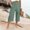 Mint Green, variant on WRFWUL Womens Cotton Linen Pants Ruffle Elastic High Waist Cropped Capri Pants Beach Vacation Trousers