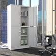 thumbnail image 7 of MIIIKO Metal Storage Cabinet, 2 Adjustable Shelves Lockable Door, Steel Locker for Office, Home, Pantry, Garage Utility Cabinet, 7 of 7