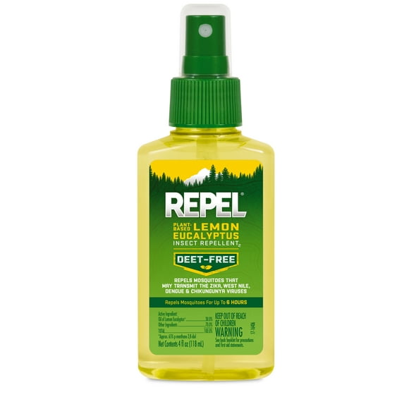 Repel Plant-Based Lemon Eucalyptus Insect Repellent 4 Ounces, Repels Mosquitoes up to 6 Hours