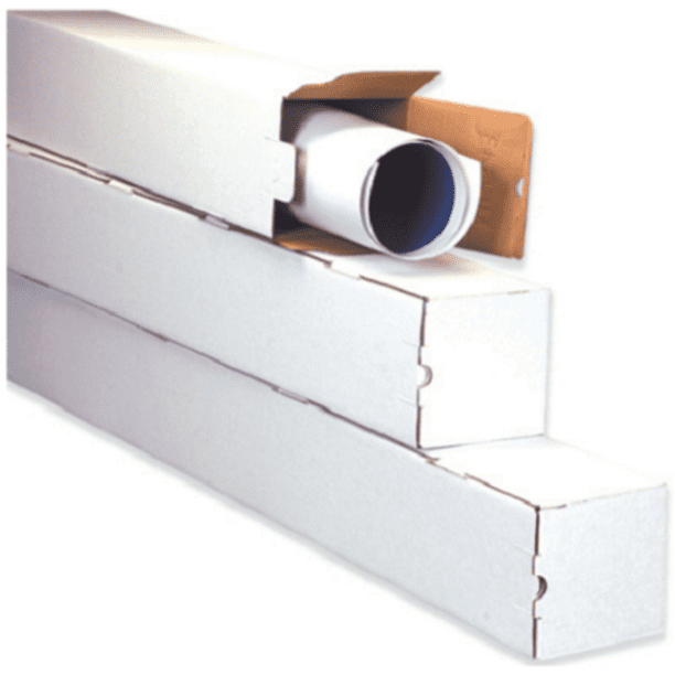 Square Mailing Tubes White Corrugated Poster Document Storage Shipping
