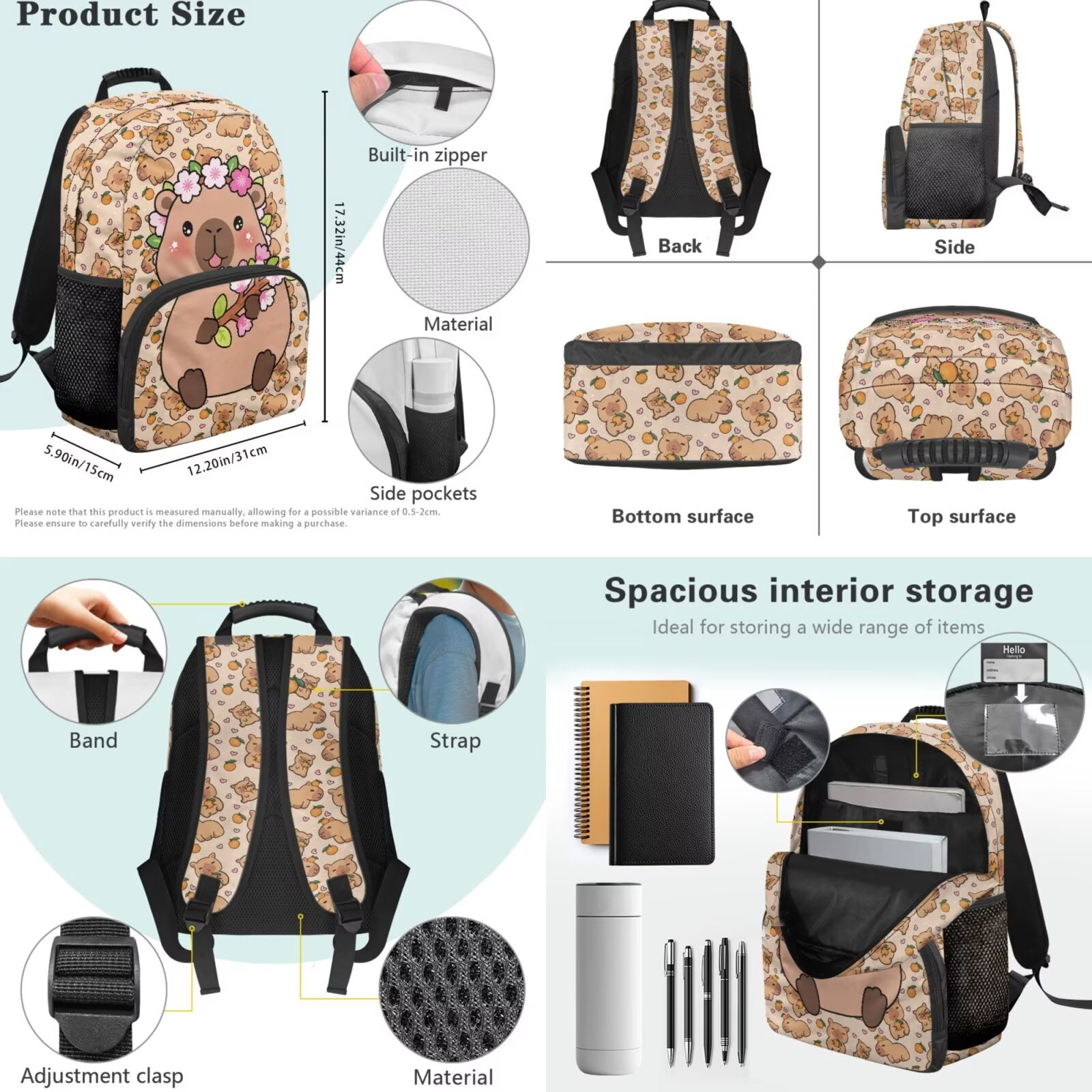 Pzuqiu Shark Print Cute Back Pack Backpacks for Boys with Lunch Box Pencil Bag Water Bottle Holder 17 Inch School Backpack for Boy 4 Pcs Daypack Travel Bag for Kids 8-12