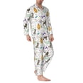 thumbnail image 2 of Sikiie Colorful Poodle Dog Mens Pajama Set, Soft Warm Long Sleeve Sleepwear, Cozy Button-Down Pjs for Men-Large, 2 of 7