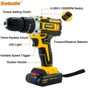 SOLUDE Cordless Drill Set,16.8V Power Drill Driver with 124-Piece Home Repair Tool Kit,3/8