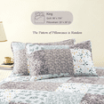 thumbnail image 4 of Whale Flotilla Reversible Patchwork Quilt Set King Size, Lightweight Boho Printed Bedspreads Coverlets Quilts Bedding Set with 2 Pillow Shams for All Seasons, Light Grey, 4 of 7