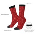 thumbnail image 4 of KLL Red Glitter Print Cool Socks Men's Women's Crew Socks Funny Crazy Novelty Stockings, 4 of 6