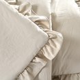 thumbnail image 3 of Lush Decor Reyna Solid Polyester Ruffle Throw, 60x50, Wheat, Single, 3 of 5