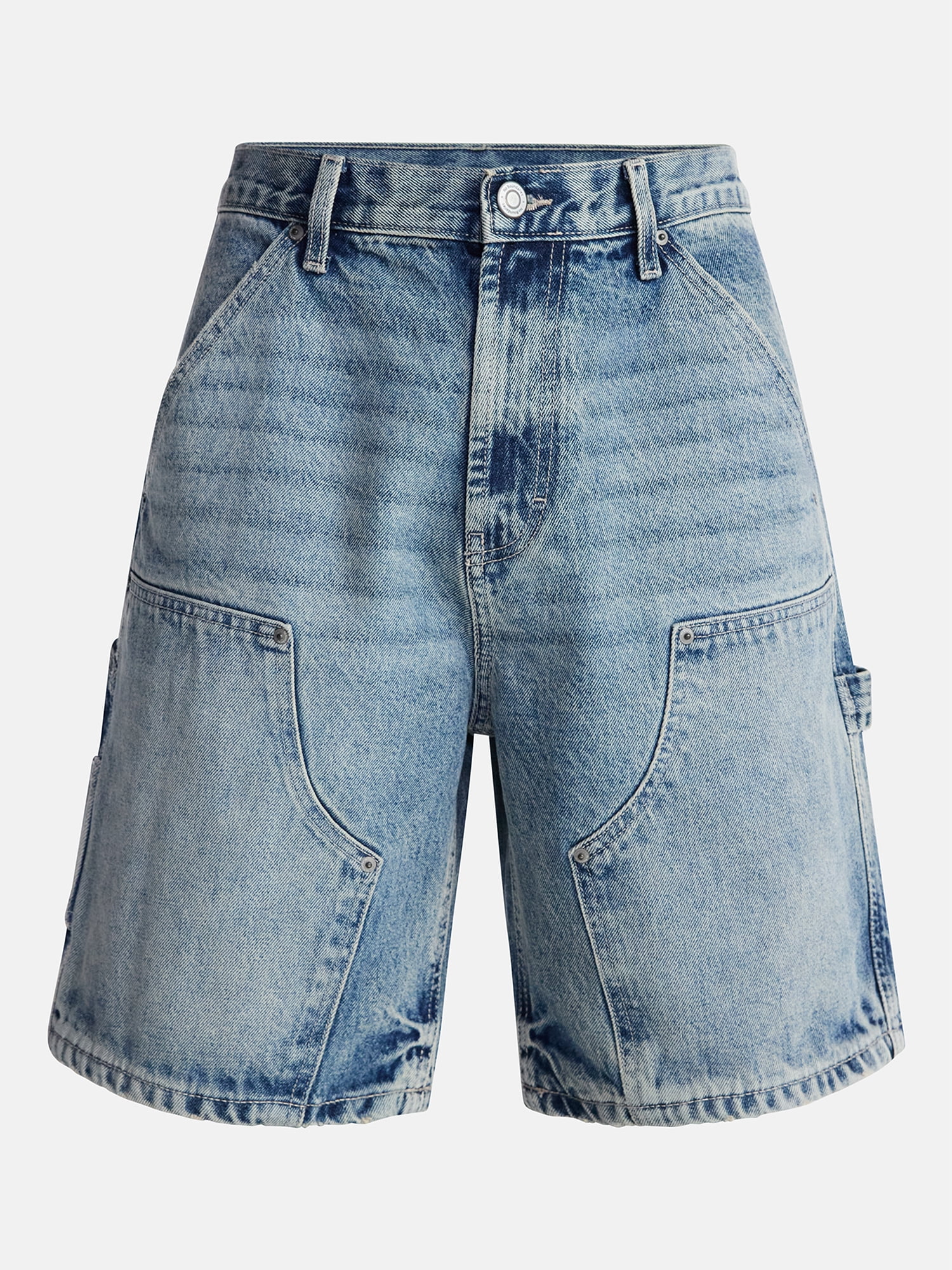 No Boundaries Men's & Big Men's 100% Cotton Denim Carpenter Shorts, 9" Inseam, Size 28-44