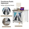 thumbnail image 4 of ChVans 24'' Farmhouse End Table with LED Lights&Charging Station, Mesh Barn Door, Adjustable Storage Shelf, Farmhouse Lighted Sidetable for Living Room, Bedroom, Office, 4 of 7