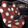 thumbnail image 2 of Zufioo Maroon And White Polka Dot Print Car Seat Protectors, SUV, Truck, Van Seat Covers - Strap Design, High Elasticity and Dustproof, Car Interior Protectors Auto Parts-2 PCS, 2 of 9