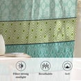 thumbnail image 6 of Teal Black Boho Semi Sheer Curtains Drapes for Living Room, Bedroom, French Doors Window 54 Inches Long, Vintage Ethnic Tribe Abstract Art Rod Pocket Chiffon Curtain Drapery Voile Draperies Panel, 6 of 8