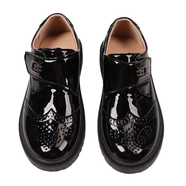 Zapatos de charol para niños, zapatos de charol para niños, zapatos de charol para niños, zapatos de vestir con velcro para niños, diseño de primera clase