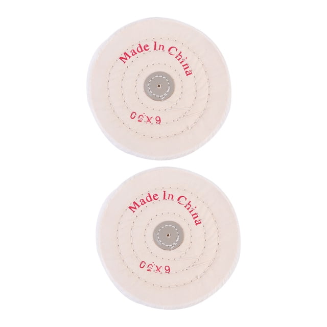 2 Pcs Roue de Broyage et Polissage en Tissu Abrasif de 6 Pouces pour Bijoux Perle Blanche