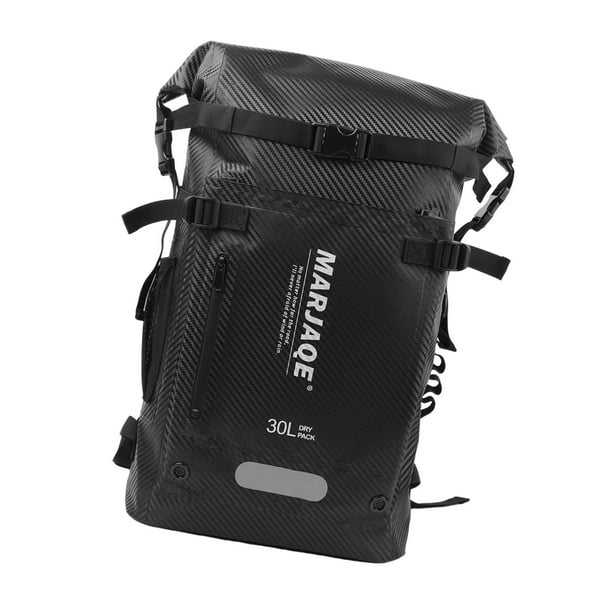 Mochila impermeable de 30 litros con múltiples compartimentos para viajes, resistente al desgaste y versátil. Negro
