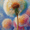 Dandelion, variant on Qisvanset Mountain Landscape Oil Painting Canvas Wall Art 15.75x11.81 Inches