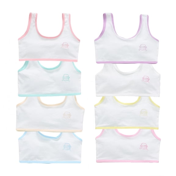 Girls Seamless Training Bras Thin Cotton Breathable Molded Microfiber No Wire Bra Cotton Teens 7-13 Years