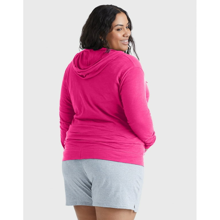 Hanes Just My Size Women's Full-Zip Slub Hoodie (Plus Hanes Just My Size Women's Full-Zip Slub Hoodie (Plus
