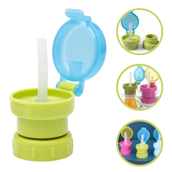 PLJFXXM Sippy Lid Spill Caps for Toddlers Bottle Cover for Juice Soda Replacement Caps Snap Can Lids （Green）