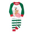 thumbnail image 3 of Family Christmas Pajamas Matching Set, Dog Print Long-Sleeve Tops with Striped Pants Sleepwear Set for Adult, Kid, Baby, Dog, 3 of 10