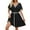 Black, variant on Women's Summer Casual Swing Dresses V Neck Lace Belt Waistband Casual Dress Maxi Dress with Pockets for Women