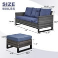 thumbnail image 7 of POCASSY 74.02" Wide Outdoor Wicker Patio Sofa with Cushions and Ottomans, 7 of 7