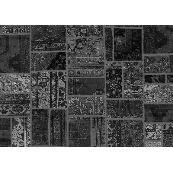 Ahgly Company Indoor Rectangle Oriental Gray Modern Area Rugs, 8' x 10'