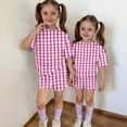 thumbnail image 4 of Grblisyd Summer Outfits for Girls Casual Plaid Cute Short Sets Loose Short Sleeve T Shirts Top and Shorts Fashion Clothing Hot Pink 11-12Y, 4 of 6