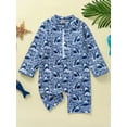 thumbnail image 3 of Toddler Baby Boys Girls Swimsuit UPF 50+ Rash Guard One Piece Zipper Shark Swimwear Long Sleeve Bathing Suit 3 Months - 5 Years, 3 of 9