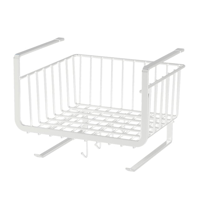 Gabinete de cocina con ganchos, estante de cocina, cesta debajo del gabinete, cesta de almacenamiento